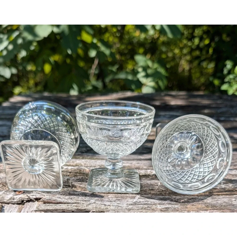 Imperial Glass Ohio Tradition Clear Champagne Sherbet Glass Set of 3